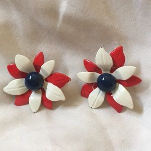 Vintage. Red white navy blue clip-ons